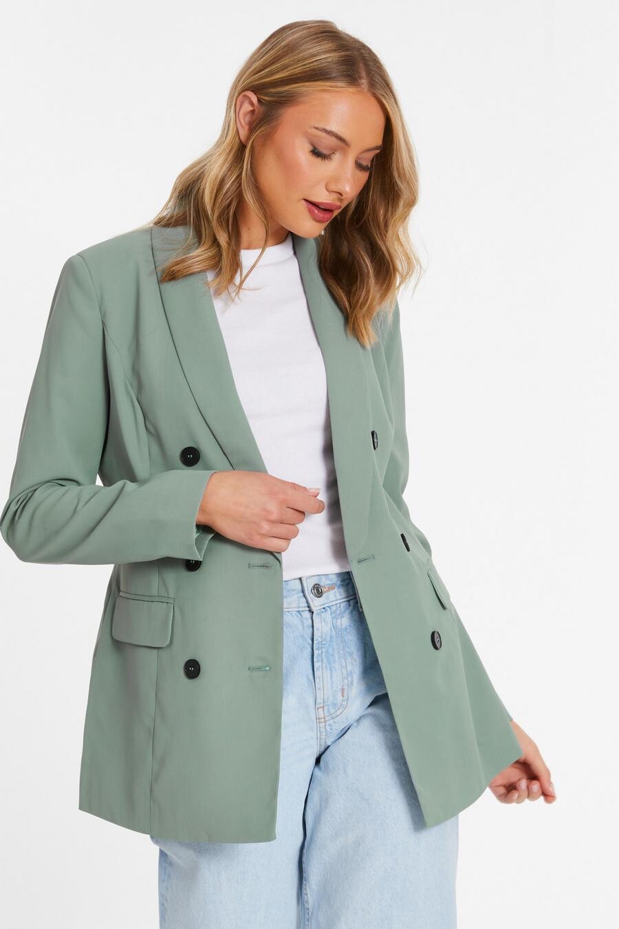 

Строгий блейзер цвета хаки QUIZ Clothing