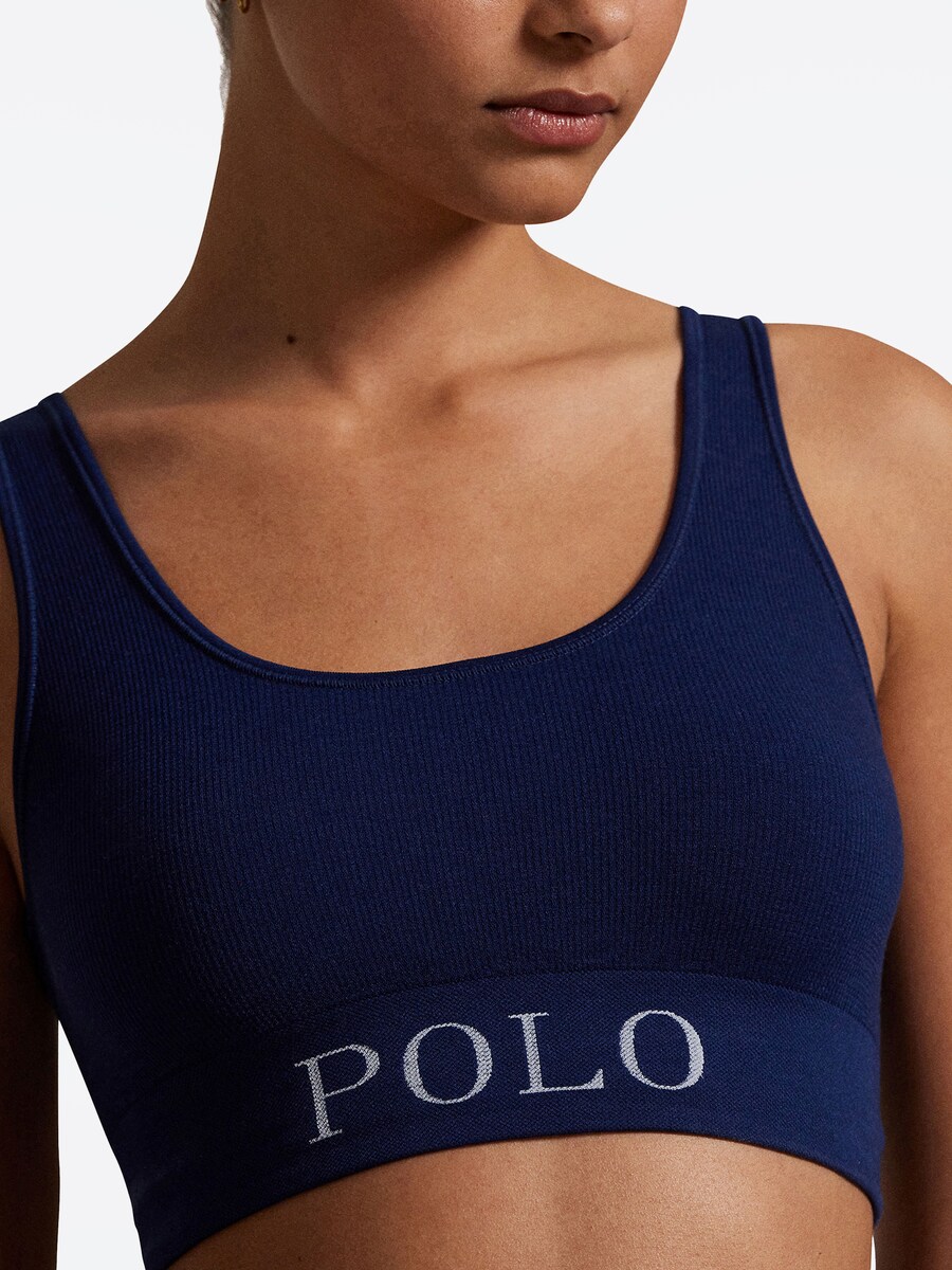 Бюстгальтер-бралетт Polo Ralph Lauren Ribbed Seamless, темно-синий — фото 3