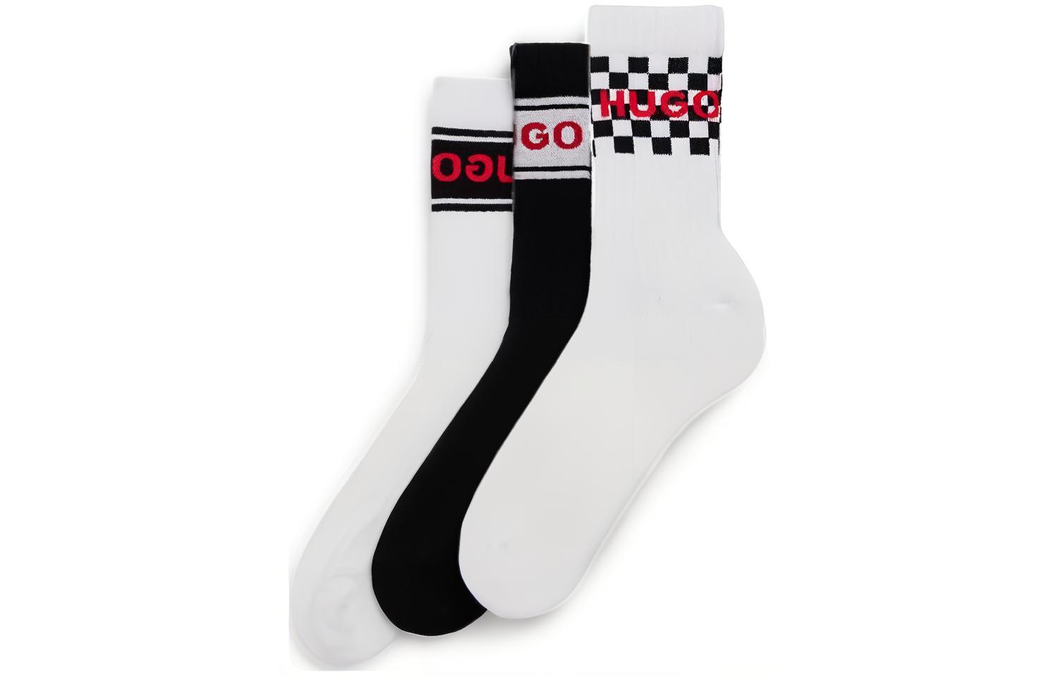 

SS24 Гольфы мужские 3 пары HUGO BOSS, 3 пары (белый+черный)