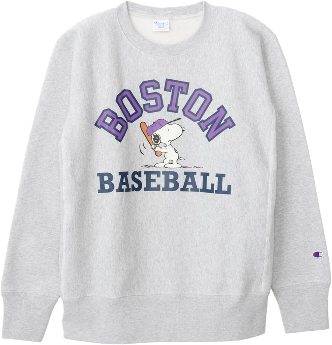 

Мужская толстовка Champion с длинным рукавом, плотность ткани 11,5 унций, свободного кроя, с графическим принтом Peanuts, обратным плетением и круглым вырезом, серебристо-серый