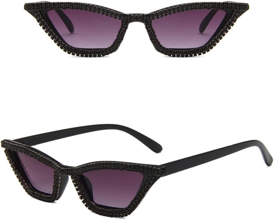 

Новые солнцезащитные очки в оправе «кошачий глаз» 2026 года с блестками, бриллиантами и кристаллами, для женщин, защита от ультрафиолета UV400 generic, C1 Black G-gray