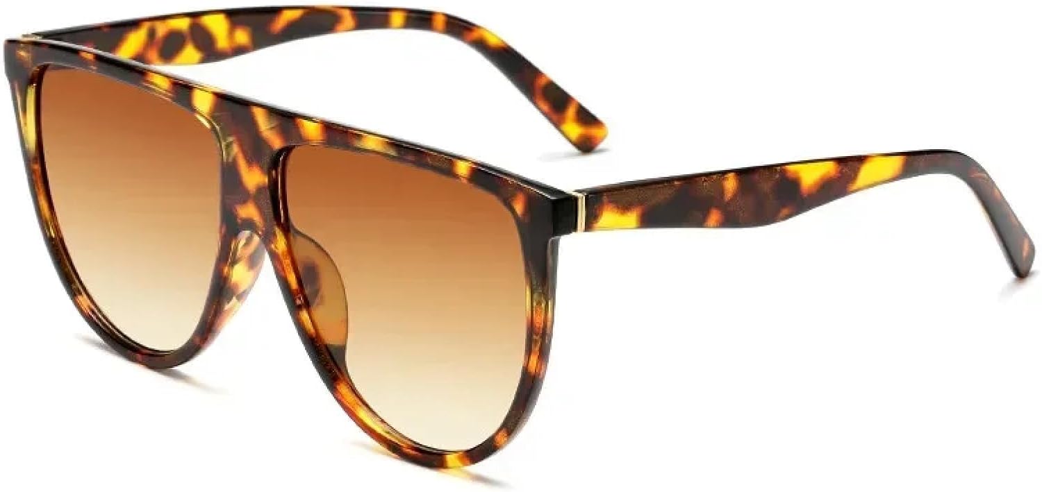 

Солнцезащитные очки с защитой от УФ-излучения UV400 | Большая оправа, плоские линзы с градиентным переходом | Для женщин и мужчин, для занятий спортом на открытом воздухе и вождения DSVIGF, Leopard Tea