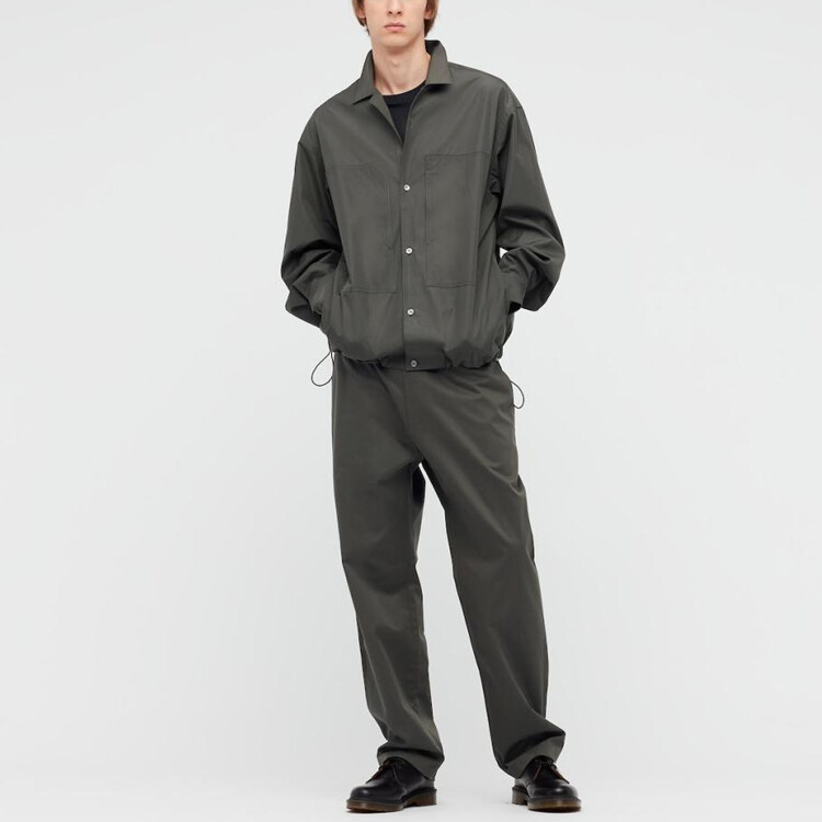 Jil Sander X FW20 Jil Sander Collaboration Series Рубашка мужская оливковая Uniqlo, оливковый — фото 2