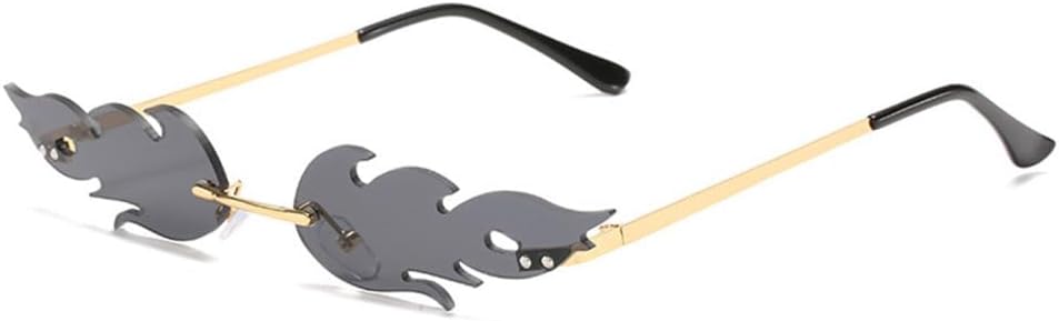 

Уникальные женские солнцезащитные очки без оправы в форме пламени с прозрачными линзами Ocean. Солнцезащитные очки для женщин с защитой от УФ-излучения UV400 LVTFCO, Gray