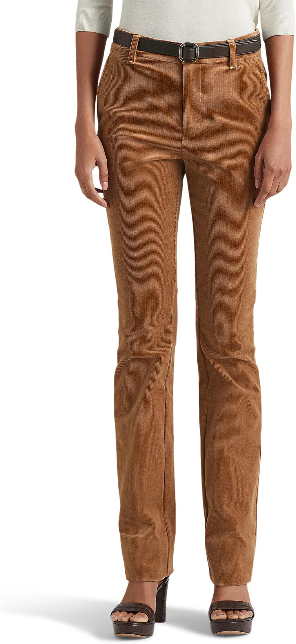 

Брюки Lauren Ralph Lauren Petite Corduroy Mid-Rise Straight Pant, цвет Classic Camel