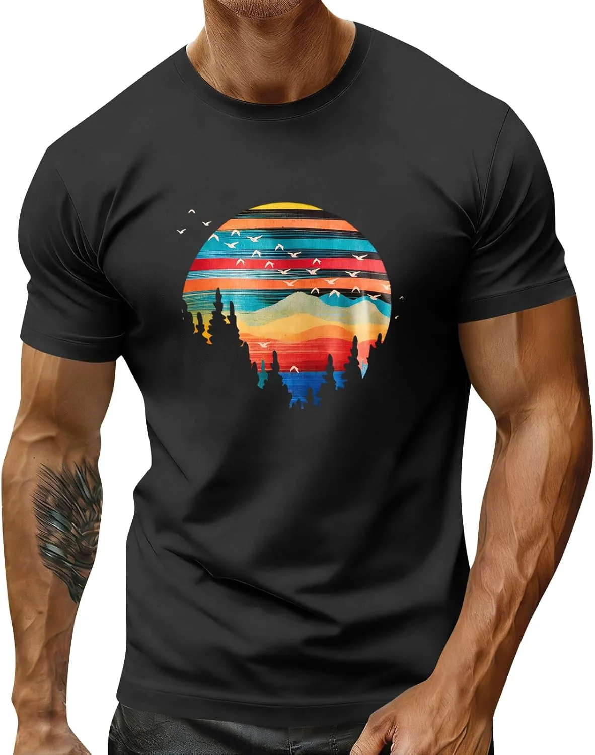 

Футболка с круглым вырезом для мужчин Big and Tall HYYGOCCTV