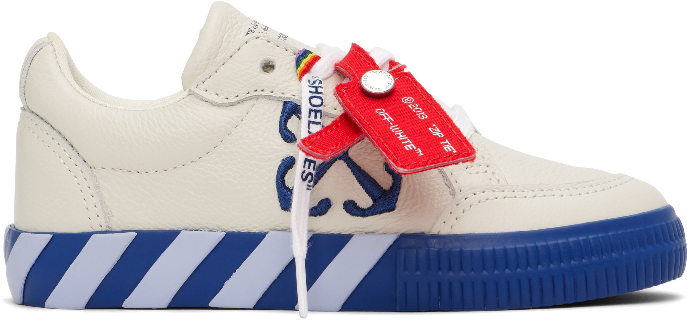 

Детские и синие низкие кроссовки из вулканизированной кожи Off-White