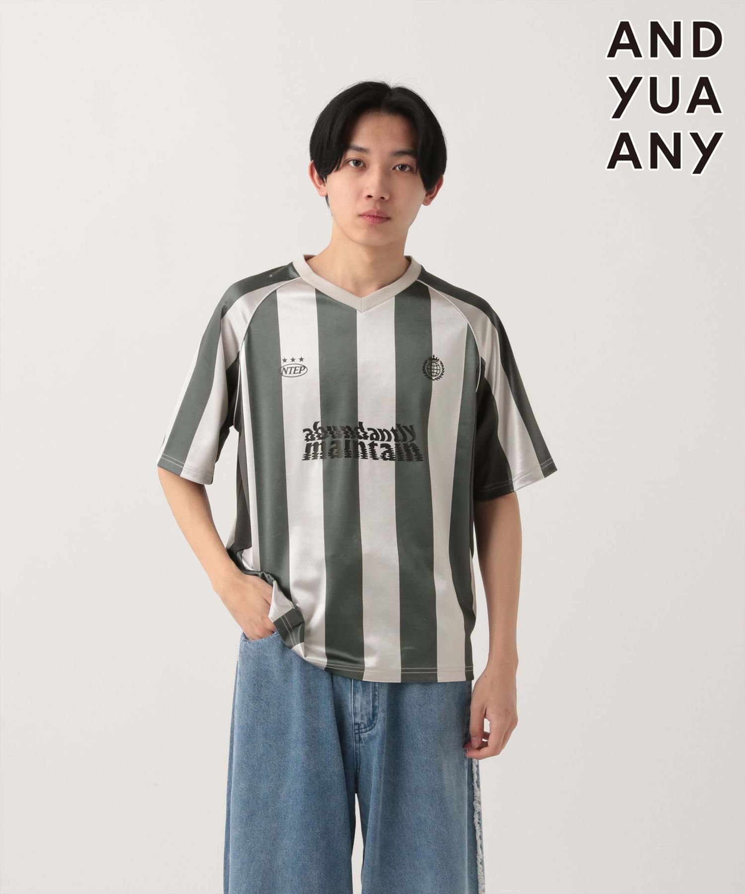 Футболка из атласа/AND YUA NY/319403 GLOBAL WORK, Light Gray 12