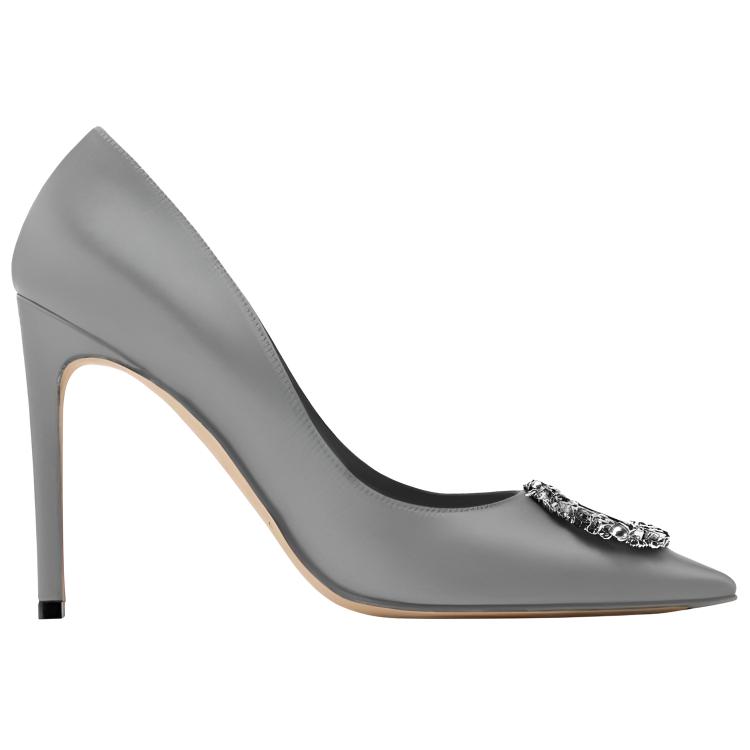 Туфли на шпильке Met Slim Heel высотой 10.5 см, женские, серые LOUIS VUITTON, серый — фото 4