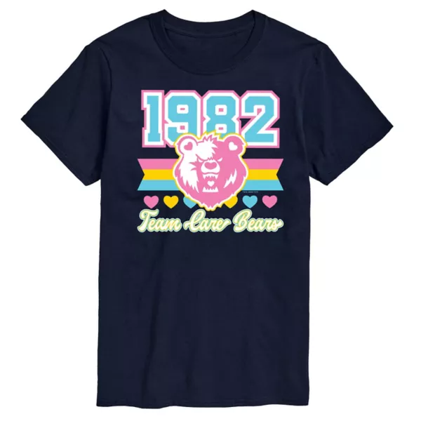 

Мужская футболка с принтом команды Care Bears 1982 года Licensed Character, синий