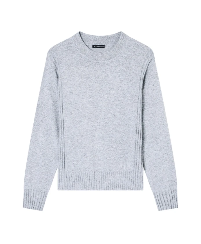 

Свитер с круглым вырезом и стандартным кроем Armani Exchange, серый