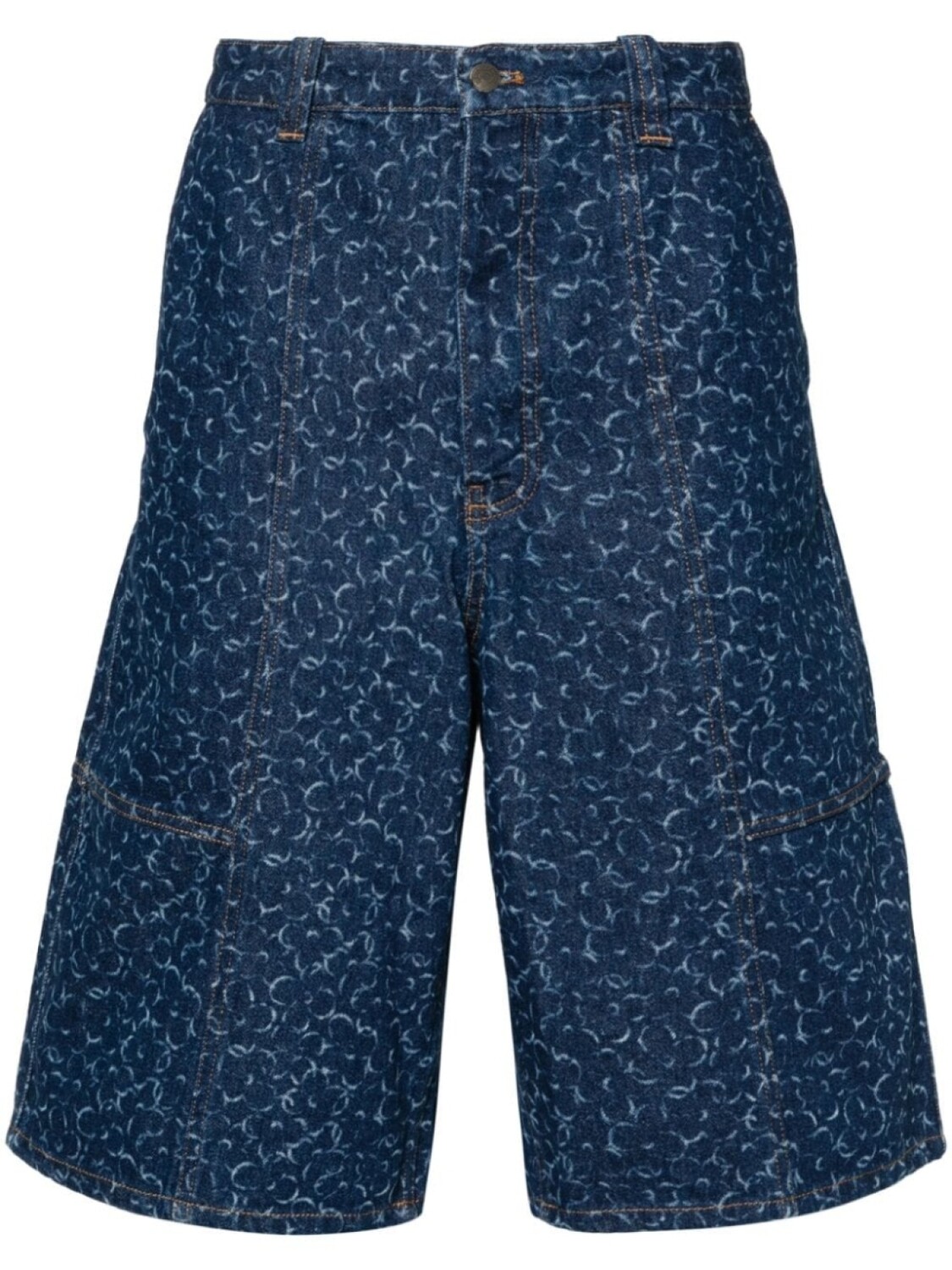 

Джинсовые шорты с принтом Abstract Daisy Maison Kitsuné, синий