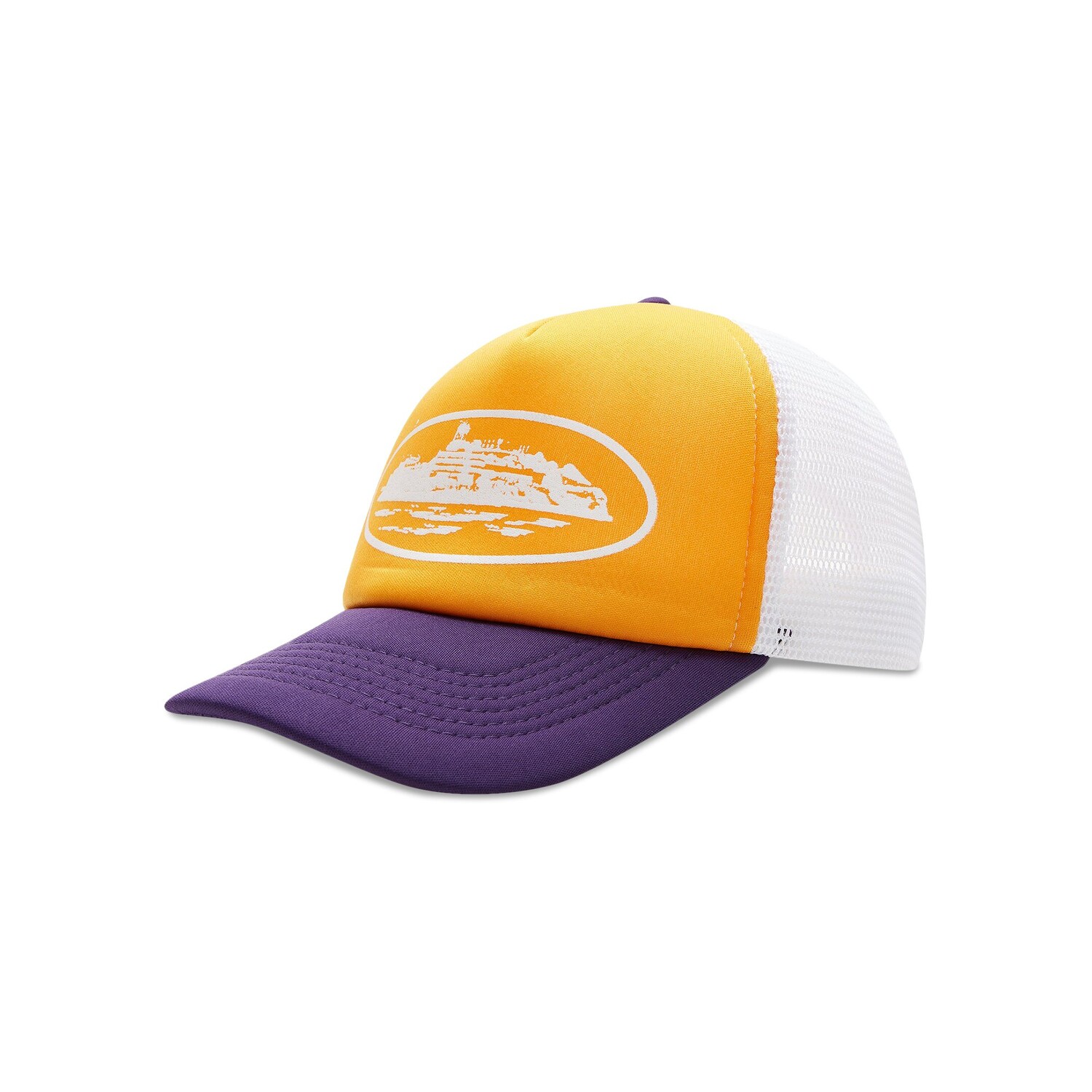 

Кепка Corteiz Alcatraz Trucker Желтый/Фиолетовый