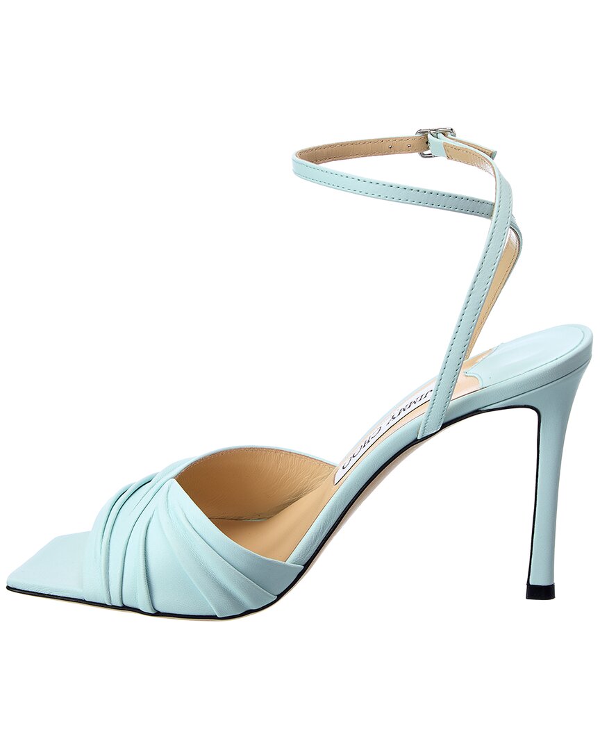 Джимми Чу Бэйзил 95 Кожаные сандалии Jimmy Choo, синий — фото 2