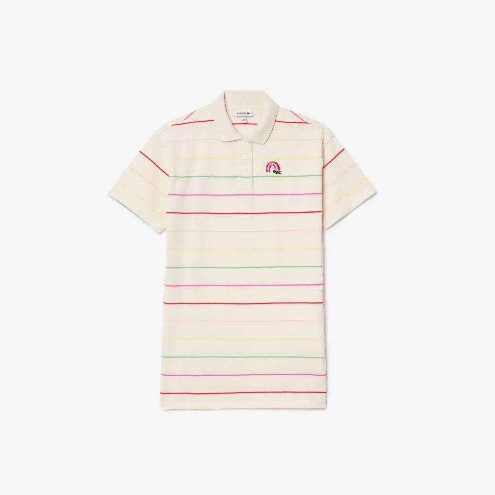 Детское платье в цветную полоску кремового цвета от Lacoste — фото 2