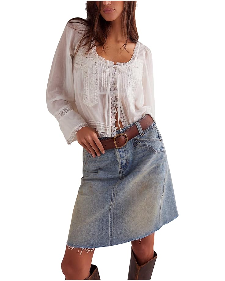 

Юбка Free People We The Free Suzy Denim Midi Skirt, цвет Sun Stoned Blue