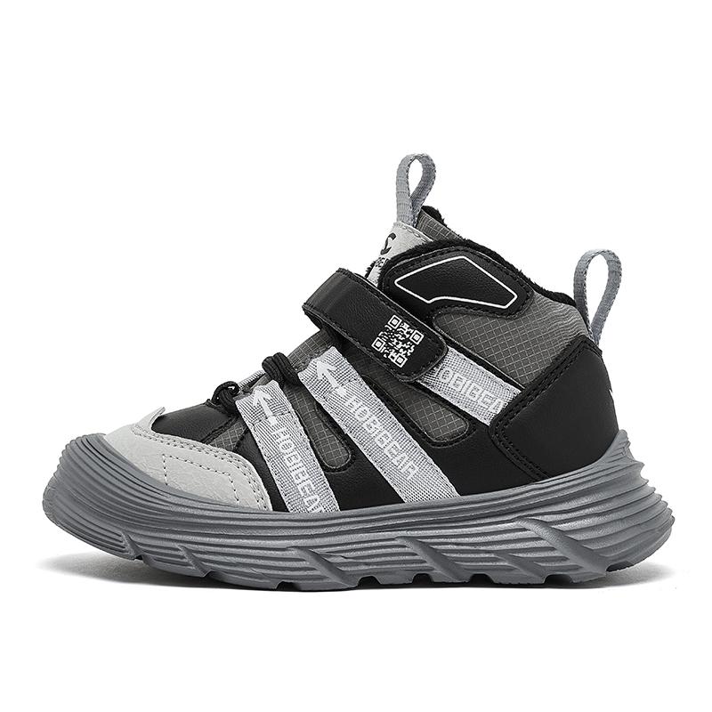 

Детские кроссовки с мягкой подошвой, износостойкие и нескользящие HOBIBEAR, черный/серый