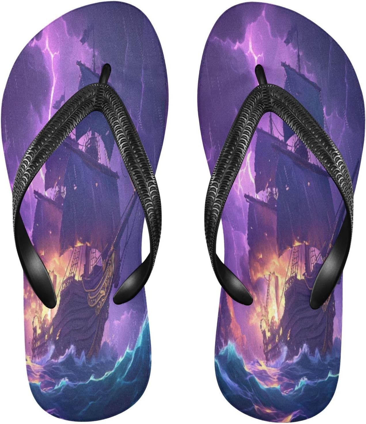 

Вьетнамки Galleon Lightning Ocean фиолетовые пляжные шлепанцы для душа резиновые нескользящие летние тапочки обувь для женщин и мужчин Sinestour