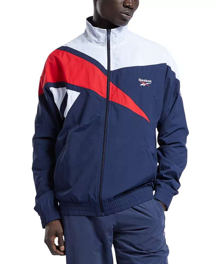 

Мужская куртка с молнией спереди и цветными блоками Reebok, синий