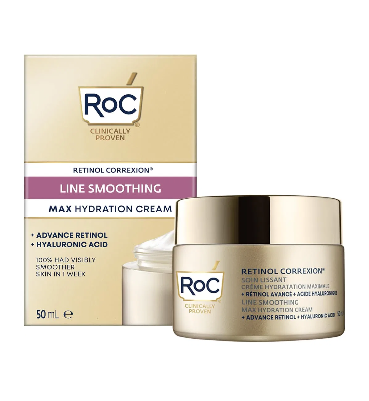 Крем для лица RoC — Антивозрастной увлажняющий Retinol Correxion Line Smoothing Max Hydration