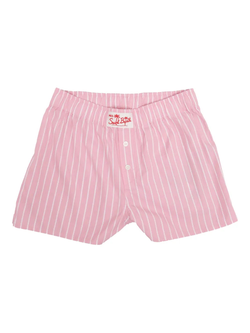

Полосатые шорты с нашивкой-логотипом MC2 Saint Barth Kids, розовый