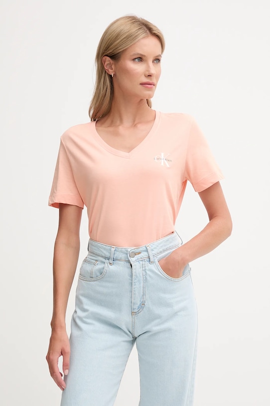 

Хлопковая футболка, упаковка из 2 шт. Calvin Klein Jeans, оранжевый