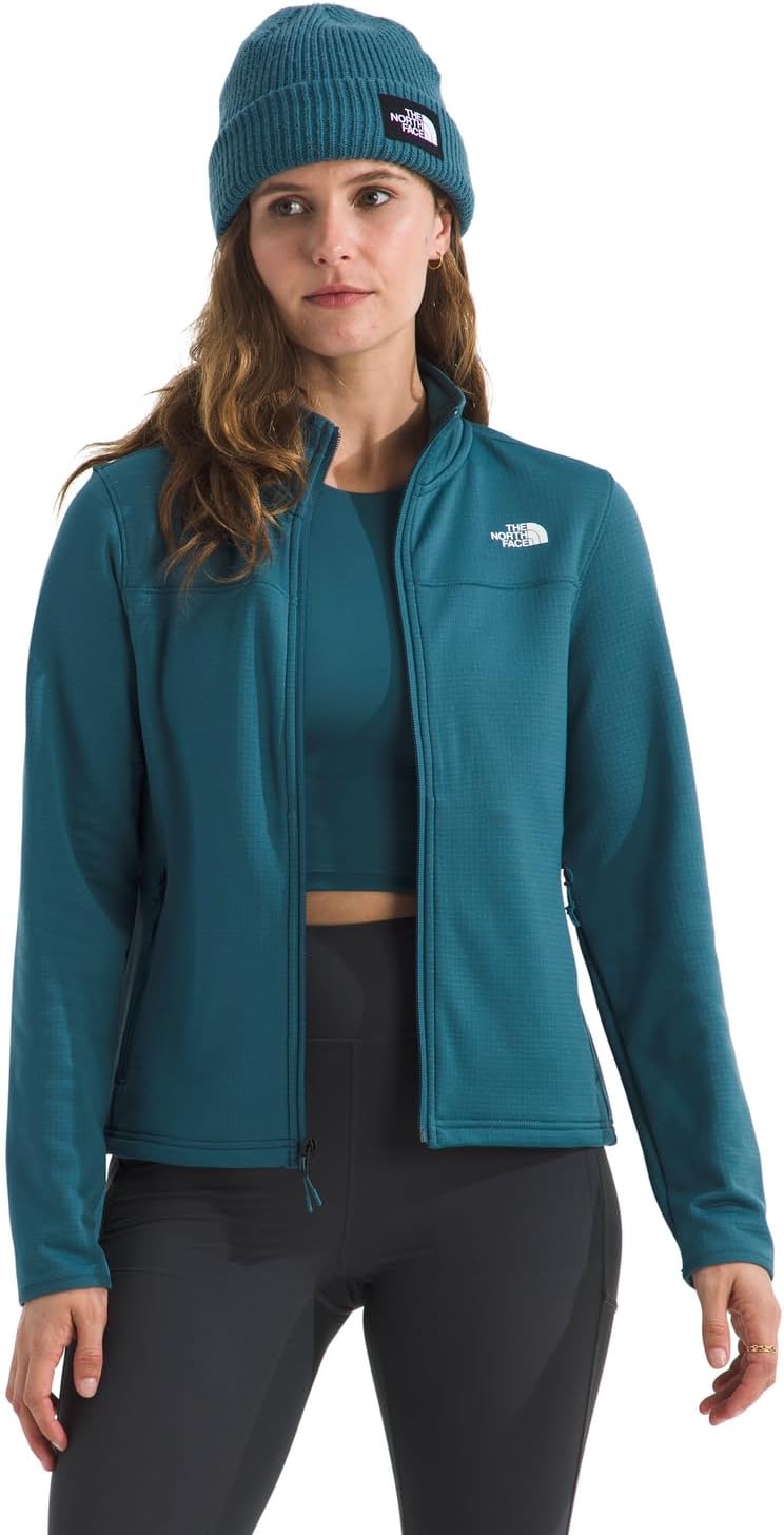 

THE NORTH FACE Женская флисовая куртка Cedar Trail Grid с карманами на молнии и усиленными окантовками на воротнике, манжетах и подоле, Space