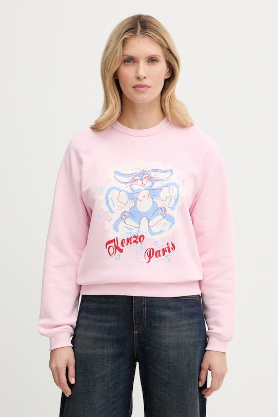 

Хлопковая толстовка Kenzo, розовый