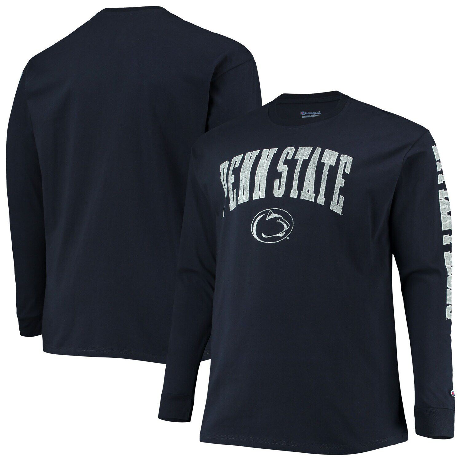 

Мужская темно-синяя футболка с длинным рукавом Penn State Nittany Lions Big & Tall 2-Hit Champion, Синий, Мужская темно-синяя футболка с длинным рукавом Penn State Nittany Lions Big & Tall 2-Hit Champion