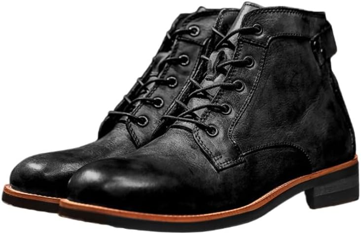 

Ретро мотоциклетные ботинки для мужчин, модные кожаные ботинки Чакка на шнуровке, повседневная обувь, ботинки, удобные классические ботинки, высокие дышащие ботинки до щиколотки для мужчин Hhhchpm, черный