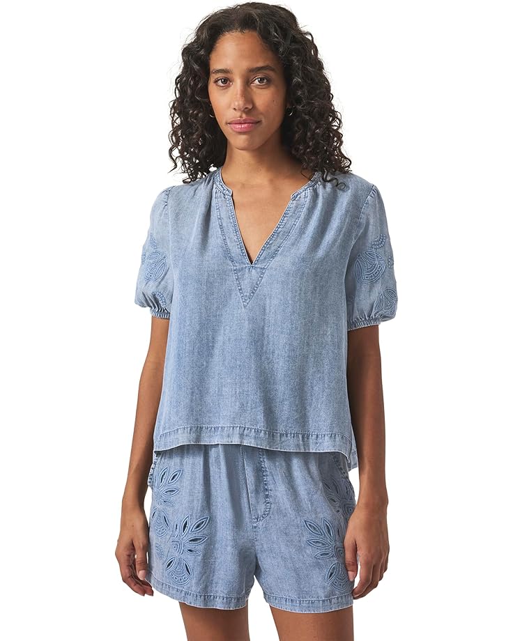 

Блуза Splendid Cayden Embroidered Blouse, индиго