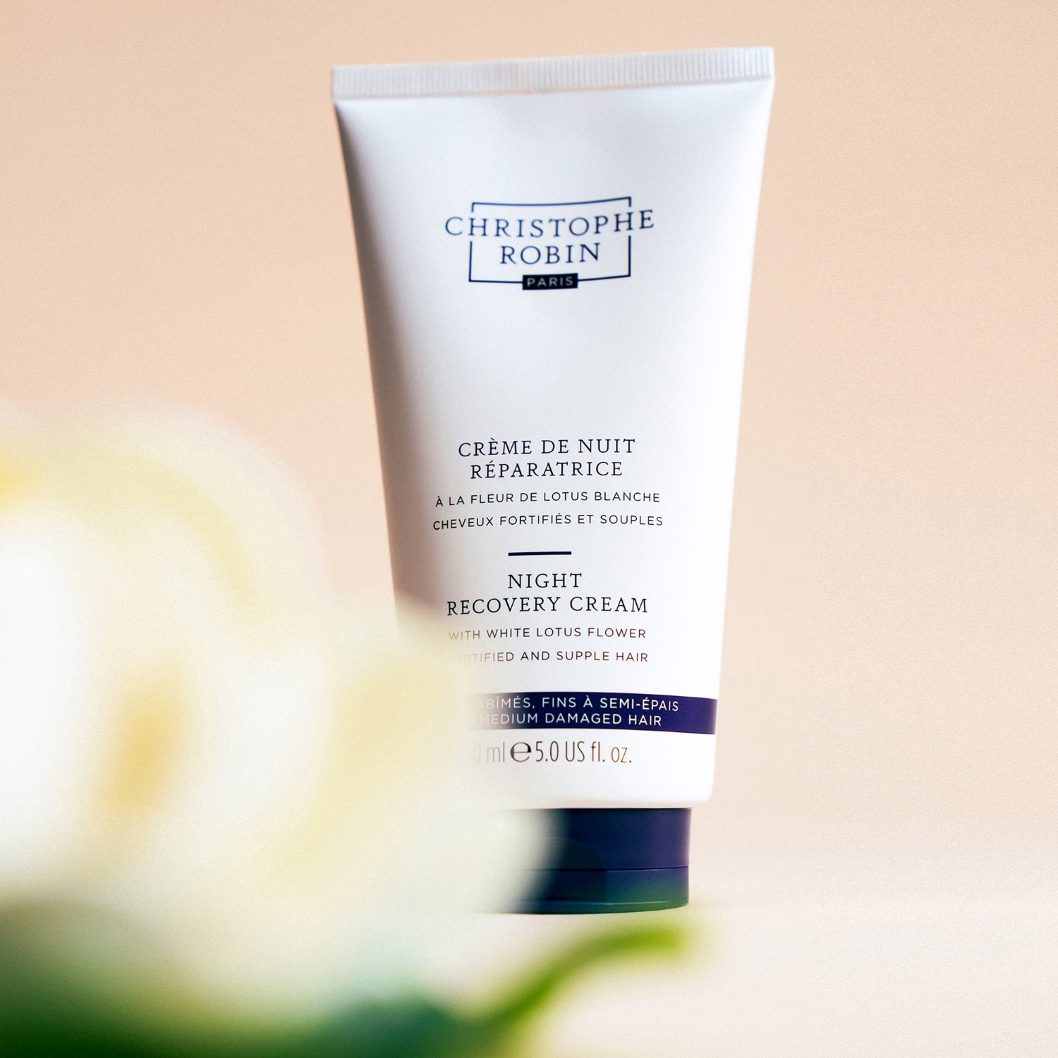 Бальзам для волос night recovery cream with white lotus flower Christophe Robin, объем 150 мл — фото 3