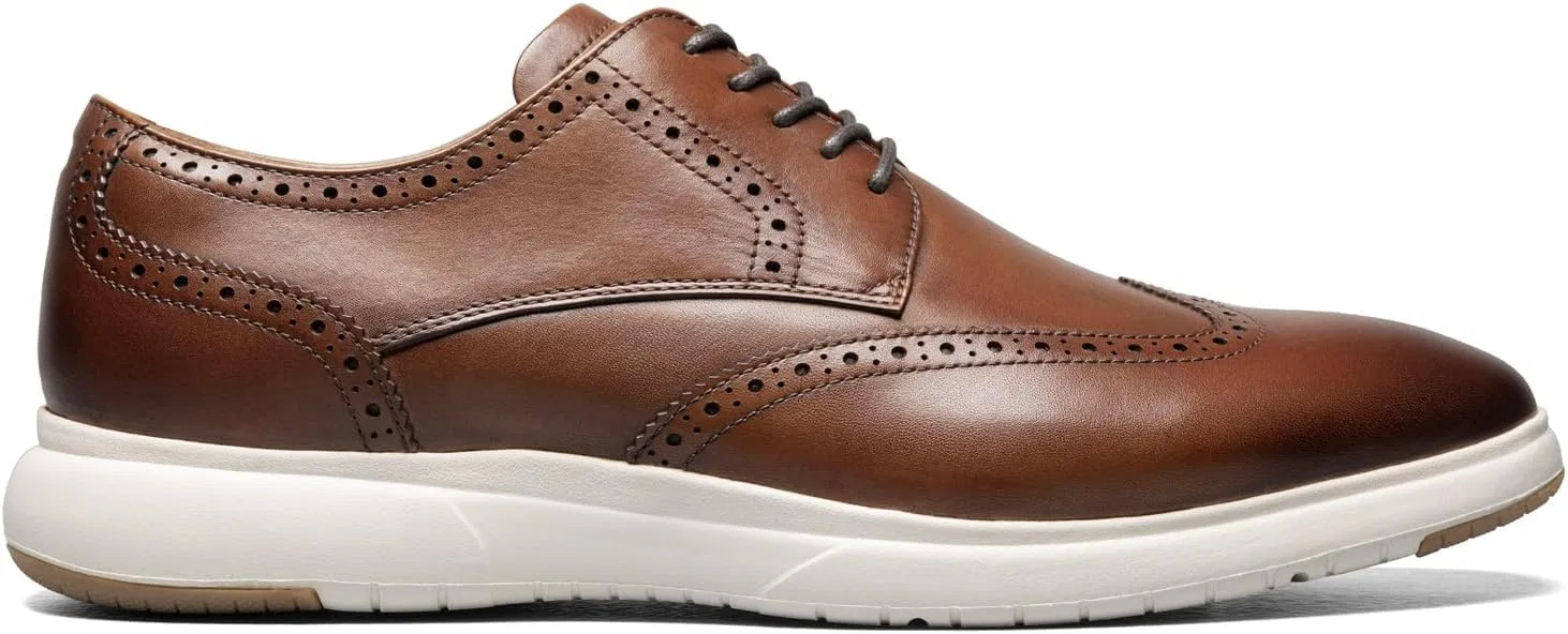 Мужские оксфорды Florsheim Dash Wingtip, 2-Cognac Smooth Leather White Sole — фото 2