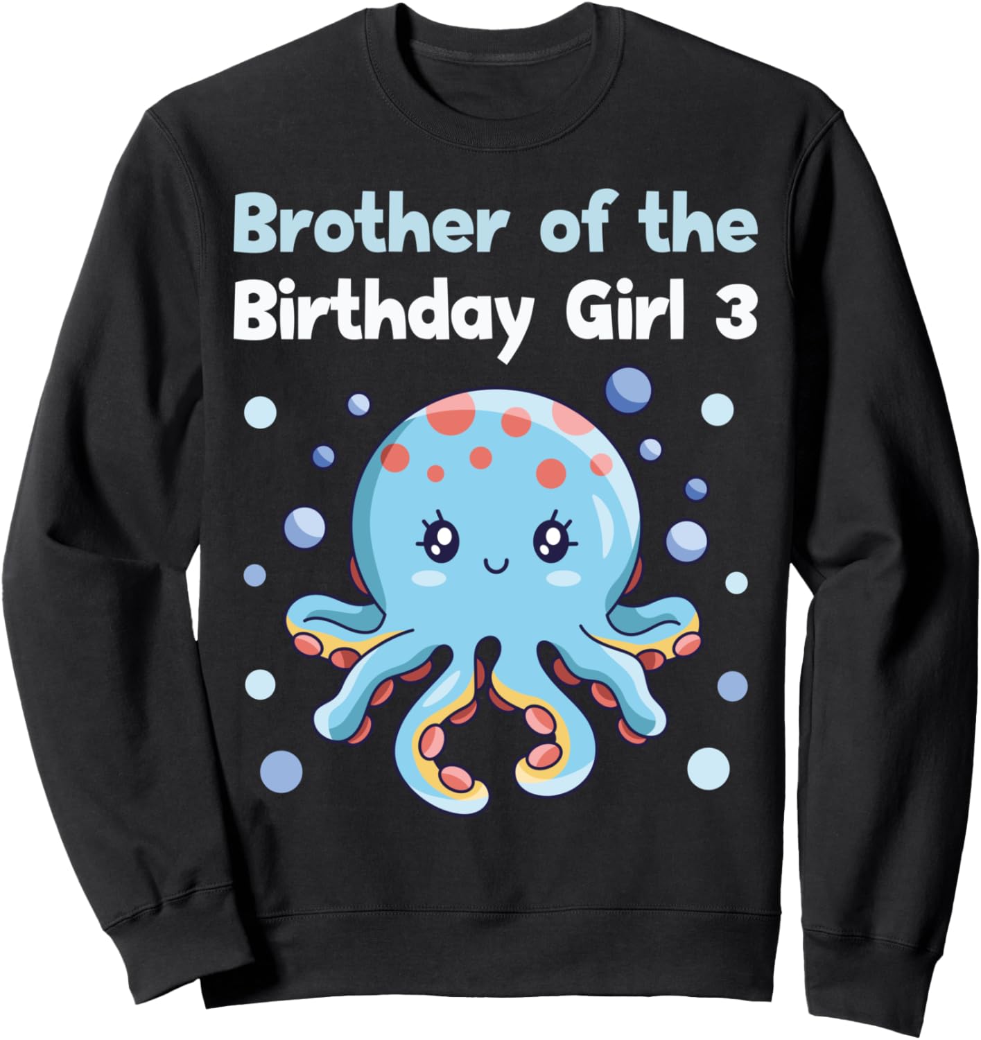 

Брат 3-летней девочки, морская медуза, толстовка на 3-й день рождения Family Look 3 Year Old Under Sea Decorations Gifts, черный