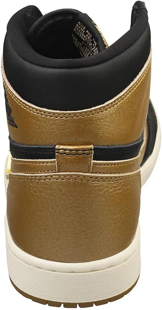 Мужские кроссовки Nike Air Jordan 1 Retro High OG, Black/Metallic Gold/Sail/Blue — фото 4