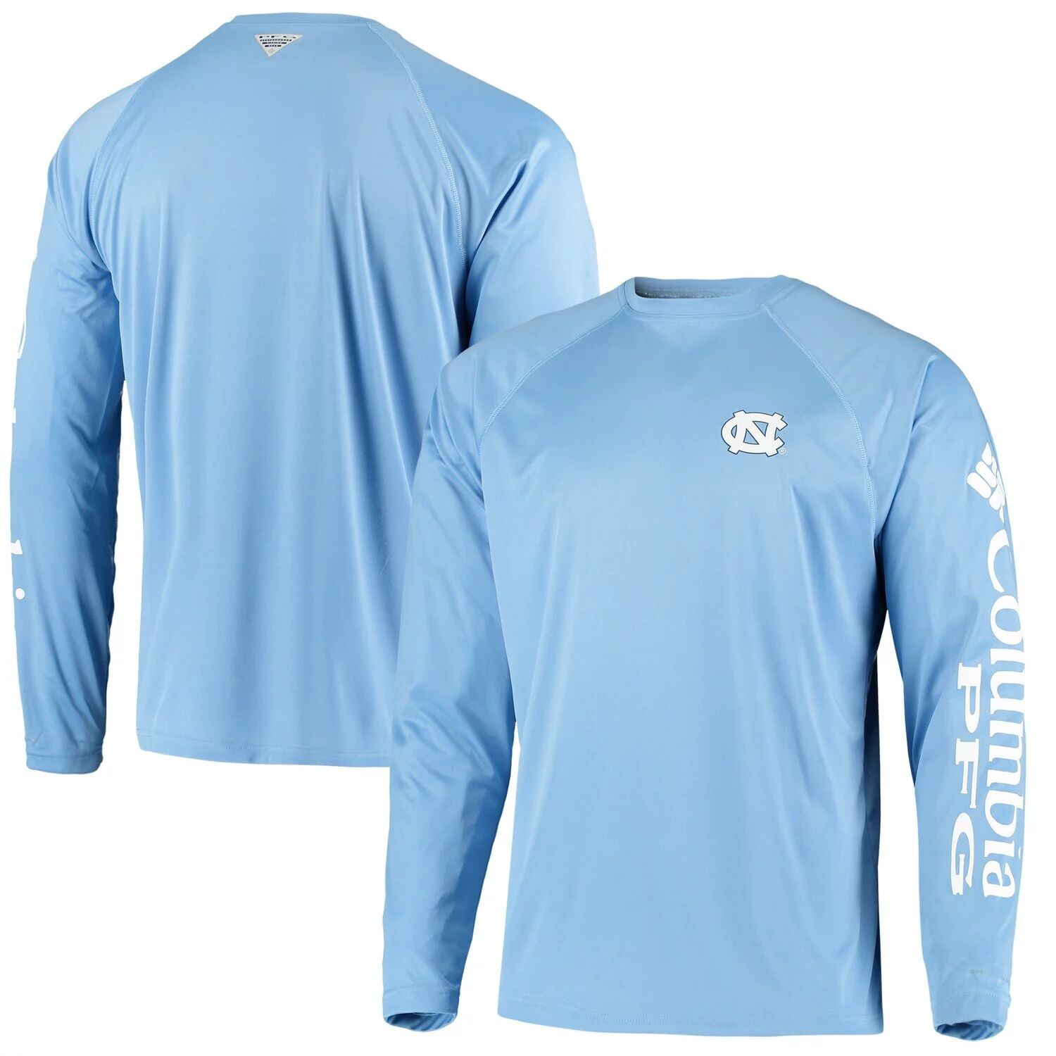 

Мужская футболка Columbia PFG Carolina Blue North Carolina Tar Heels Terminal Tackle Omni-Shade с длинным рукавом