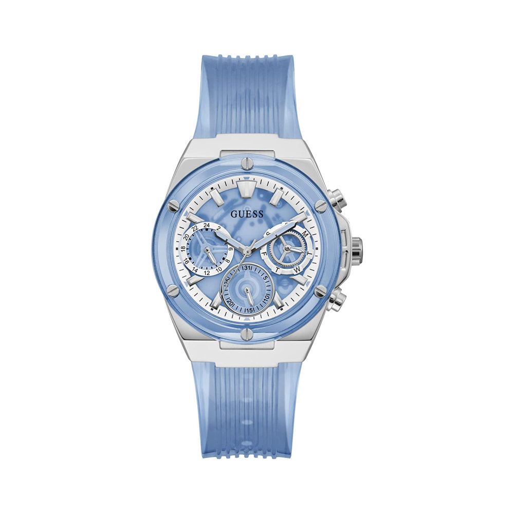 

Синие силиконовые часы Guess