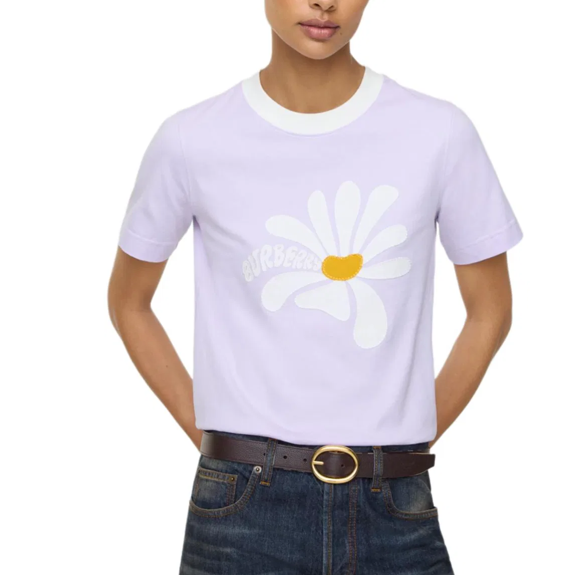 Футболка Burberry Regular T Shirt, женская, фиолетовый — фото 3
