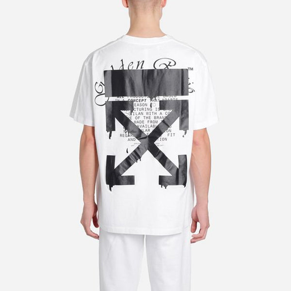 Футболка ss20 dripping arrows logo loose short-sleeved Off-White, белый — фото 4