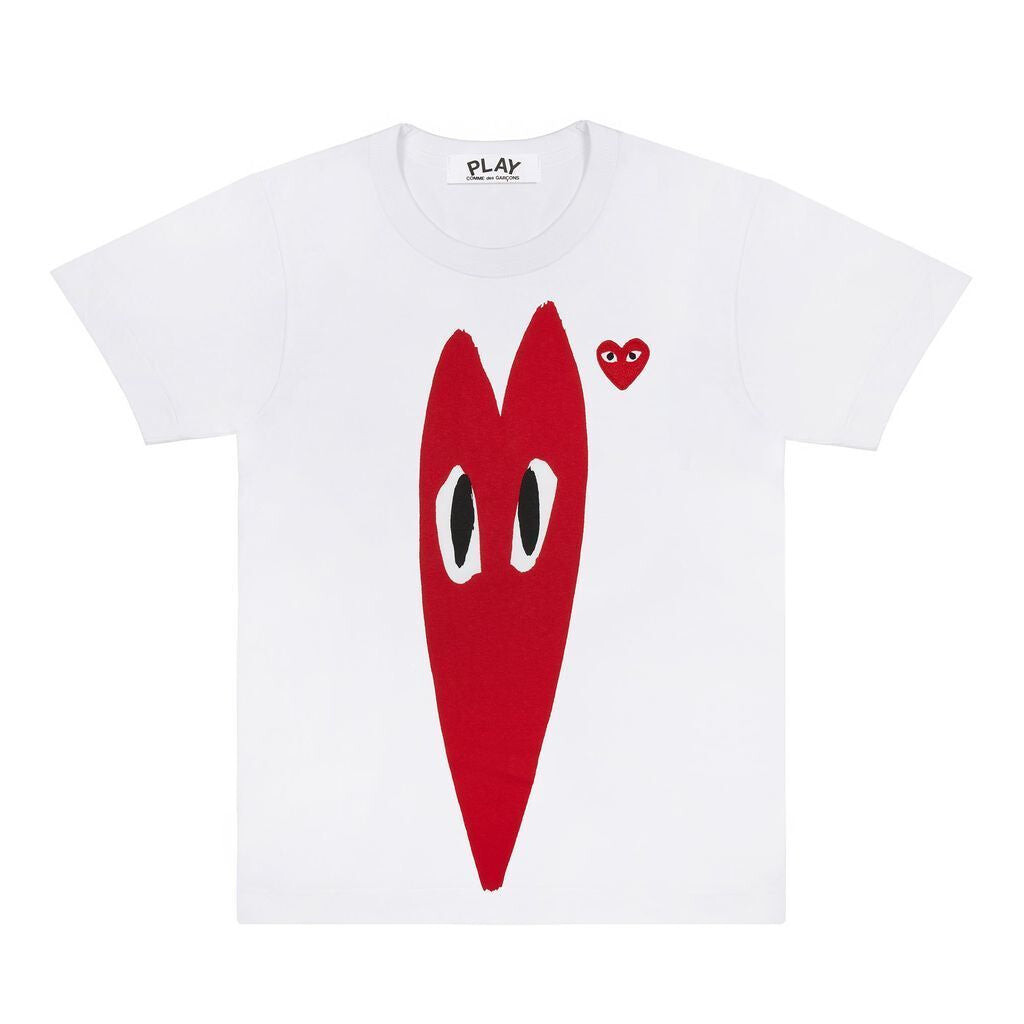 

Белая футболка с уменьшенным сердцем Comme Des Garcon, белый