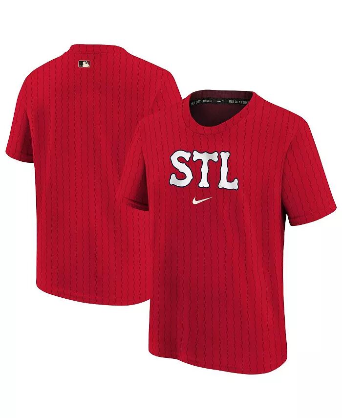 

Футболка легендарная красная St. Louis Cardinals 2024 City Connect для больших мальчиков и девочек Nike