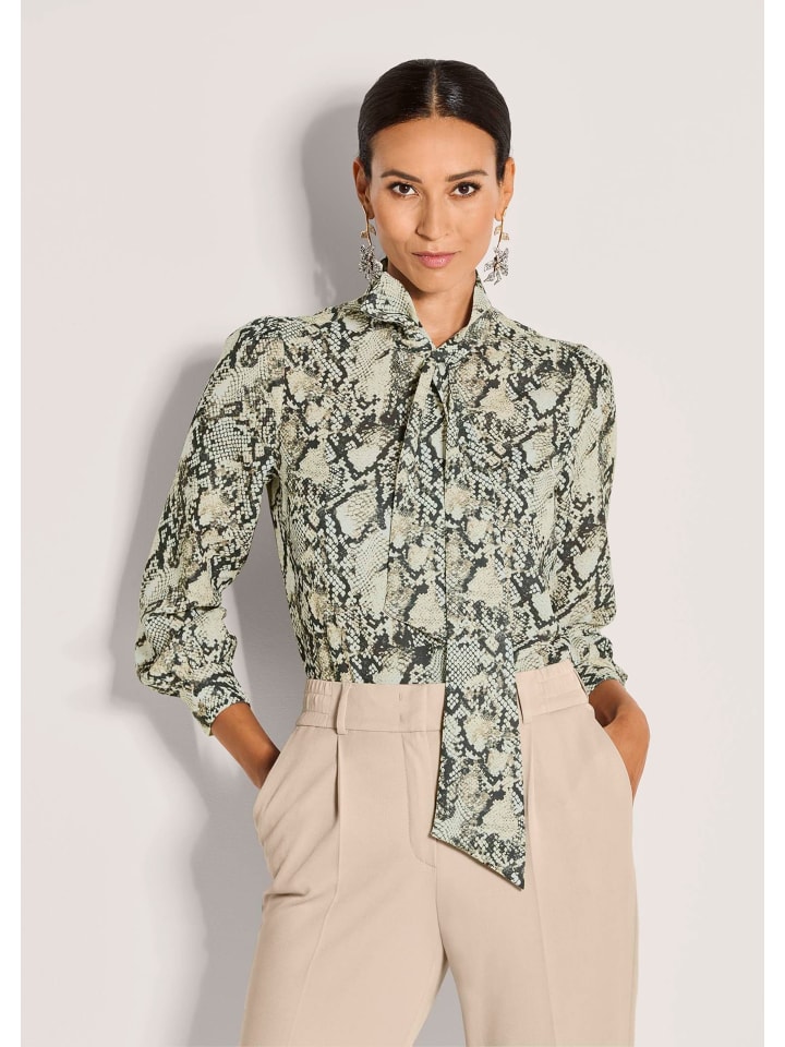 

MADELEINE Элегантная блузка с анималистическим принтом в черно-бежево-разноцветном исполнении