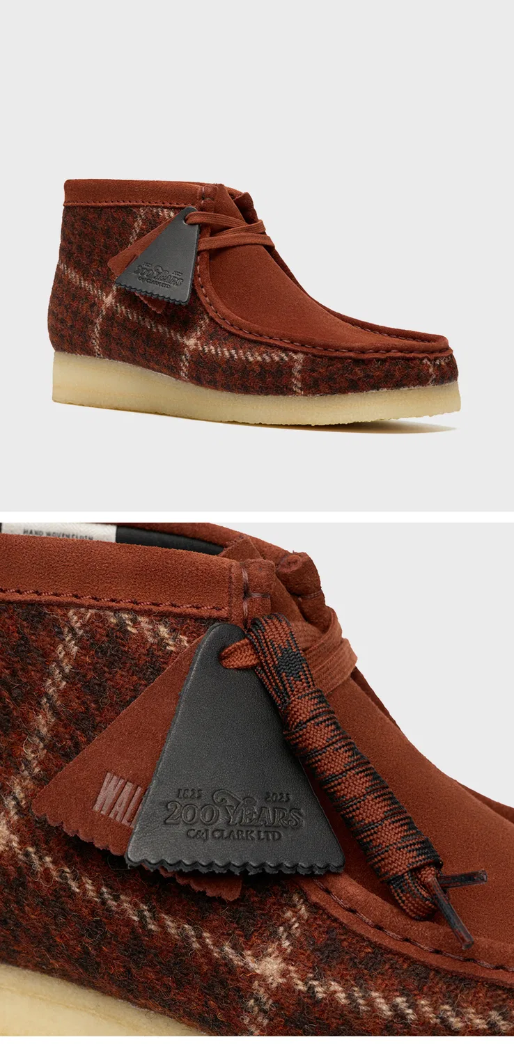 Мужские ботинки Wallabee цвета ржавчины с твидом Harris от Clarks Originals — фото 3