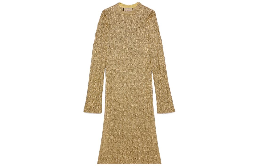 

Платье с длинными рукавами женское желтое Gucci