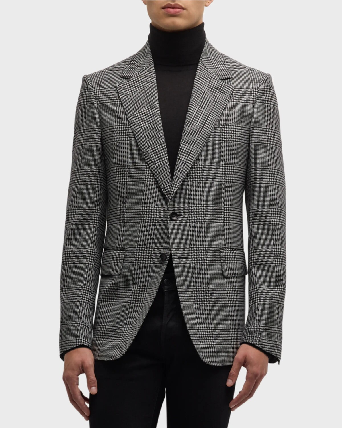 

Мужская спортивная куртка в клетку Shelton Glen TOM FORD, цвет Black White