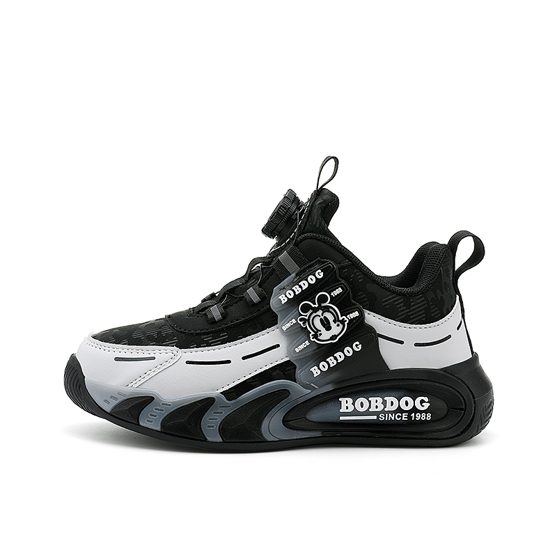 

Нескользящие, износостойкие, водонепроницаемые низкие детские кроссовки для повседневной носки BOBDOG, черный/розовый