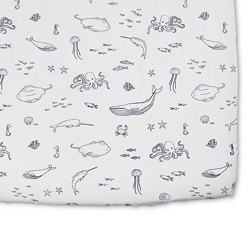 

Простыня для кроватки Life Aquatic Pehr, цвет Blue