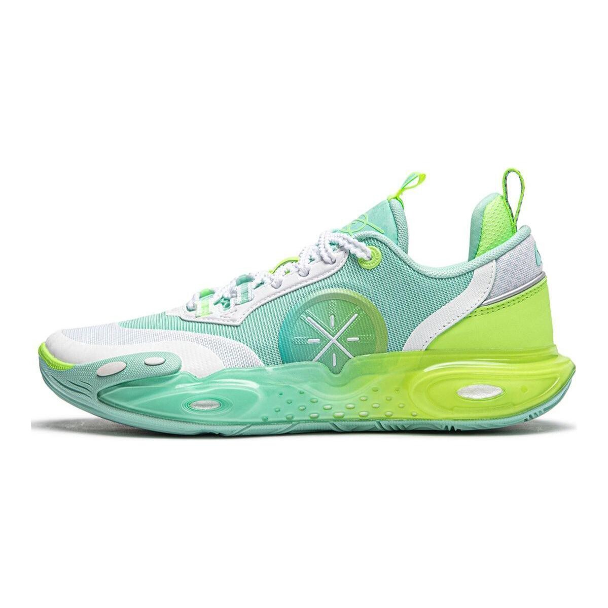 

Баскетбольные кроссовки All City 12 Kids GS Low-top белые/голубые/зеленые Lining Young, зеленый
