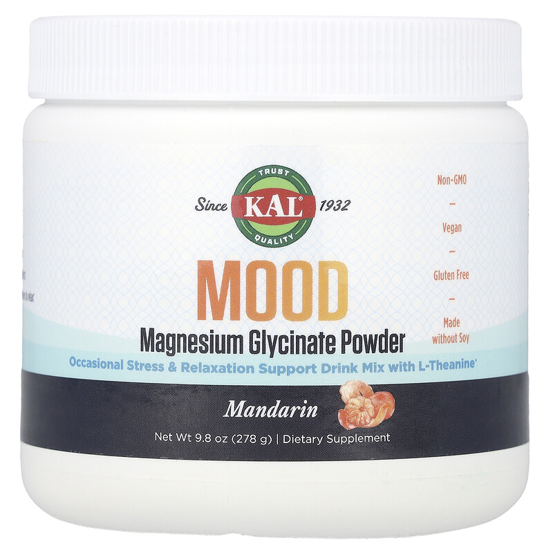 

KAL, Mood, порошок глицината магния, мандарин, 278 г (9,8 унции)