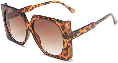 

Винтажные солнцезащитные очки большого размера для женщин, градиентные, черно-коричневые, женские, с защитой от УФ-излучения UV400, мужские очки MTZJH, 6